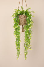 2.2 Feet Artificial Yellow Lily Flowers Hanging Plants without Pot- Pack of 2- Premium Artificial Plant for Home and Office Decor for indoor and outdoor use 