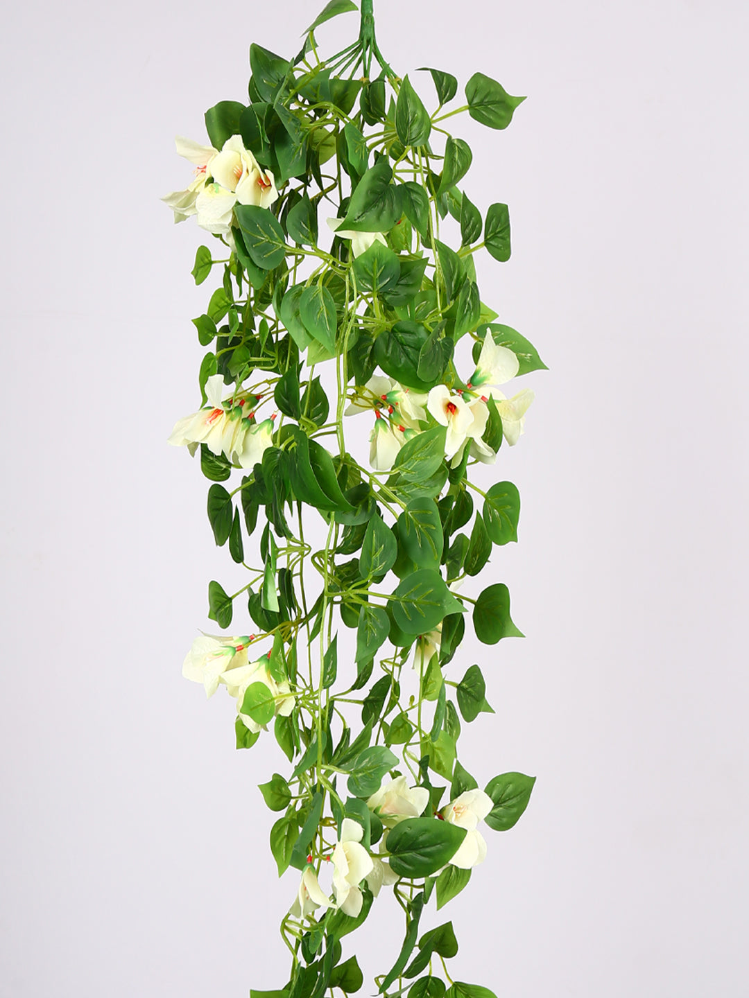 2.5 Feet Artificial White Bougainvillea Flower Hanging Plant without Pot- Premium Artificial Hanging Plant for Home and Interior Decor for indoor and outdoor use