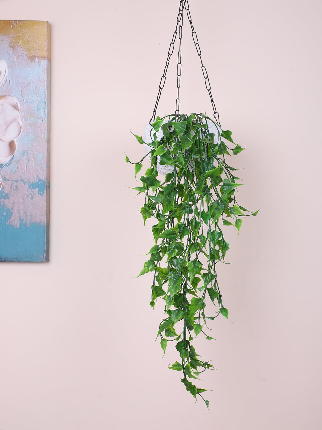 2.6 Feet Premium Artificial Green Eucalyptus Hanging Plants - Pack of 2- Premium Artificial Hanging Plant for Home and Office Decor for indoor and outdoor use 
