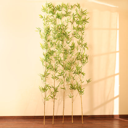 Artificial Bamboo Plant - Set of 5 Sticks – With Pot (8 Feet)