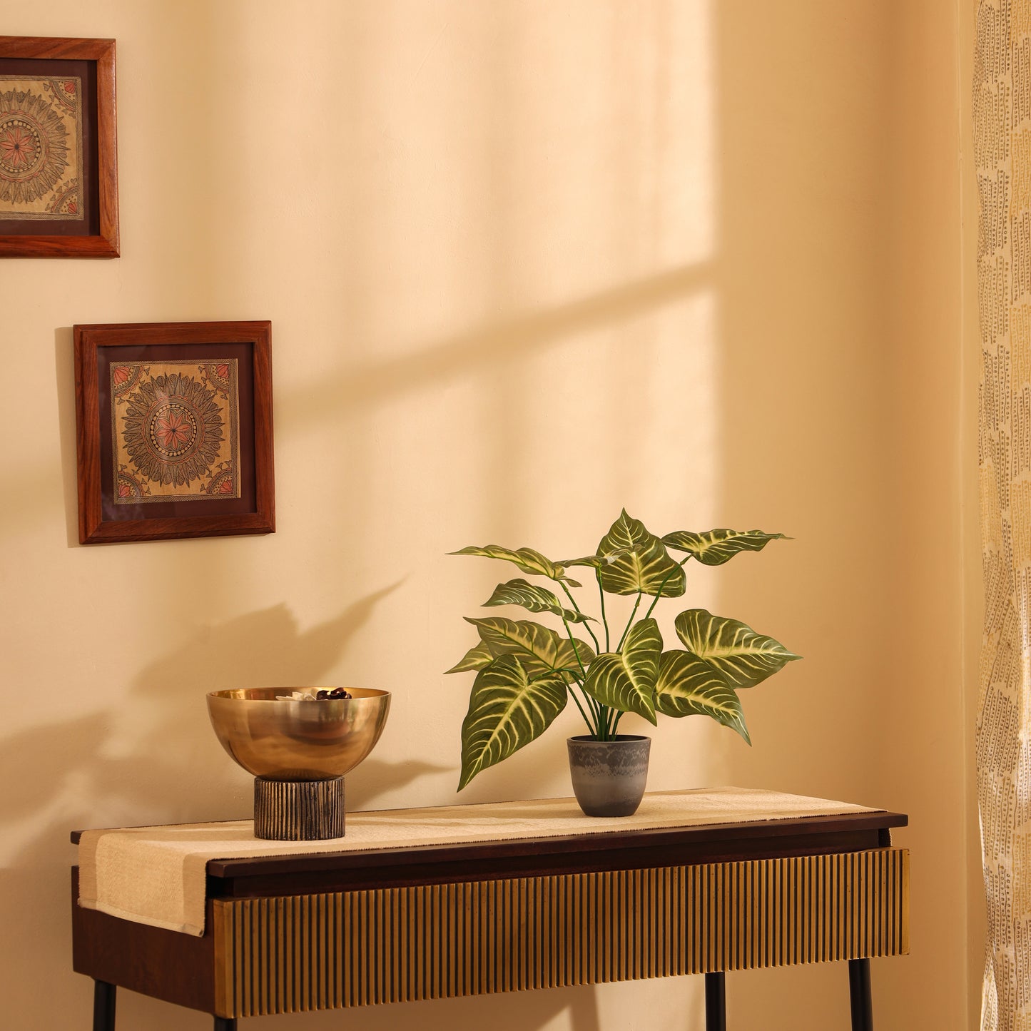 Artificial Syngonium Plant – Without Pot (1.5 Feet, 12 Leaves, Set of 2)