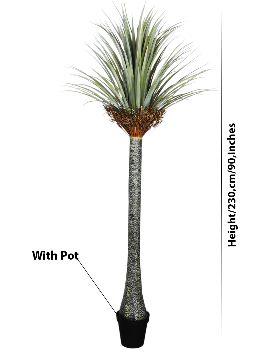 Tall 7.5 Feet Artificial Yucca Palm Plant with Pot- Faux Artificial Plant for Home Decor