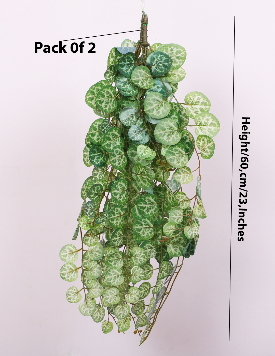 2 Feet Artificial Hanging Green Creeper Plant without Pot-Set of 2- Luxe Faux Hanging Plants for Home and Office Decor for indoor and outdoor use