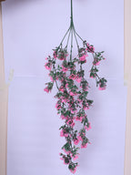 2 Feet Artificial Pink Rose Flower Hanging Plants without Pot - Pack of 2- Premium Artificial Hanging Plants for Home and Office Decor for indoor and outdoor use 