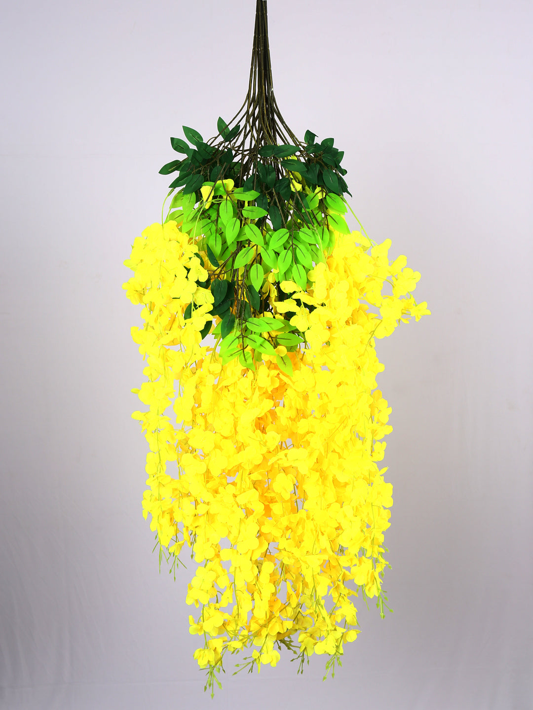 3.2 Feet Artificial Hanging Yellow Orchid Flowers -Pack of 12- Artificial hanging Flowers for Home and Office Decor