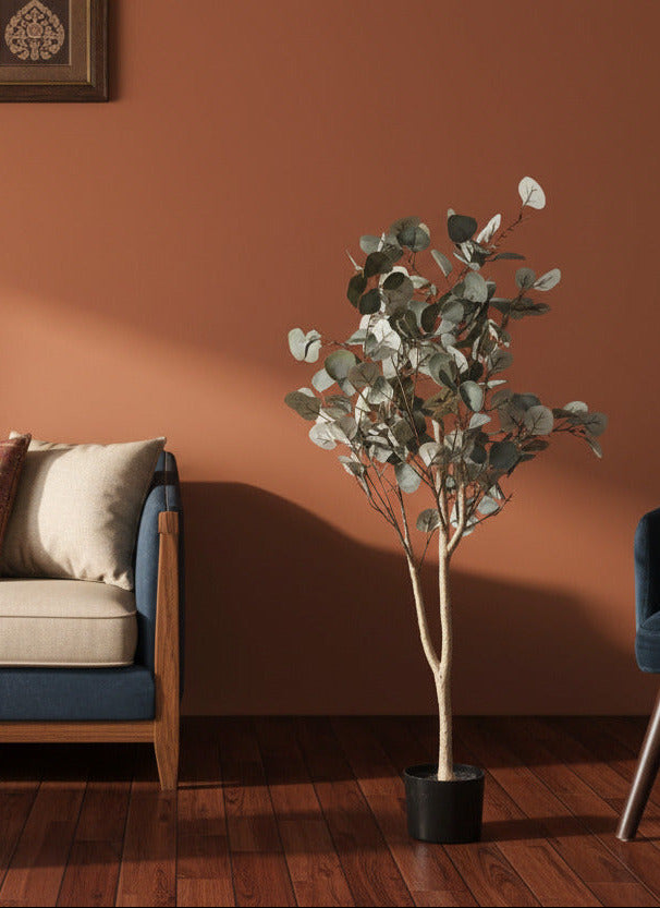 3.6 Feet Premium Artificial Light Green Eucalyptus Plant with Pot- Premium Artificial Plant for Home and Interior Decor for indoor and outdoor use