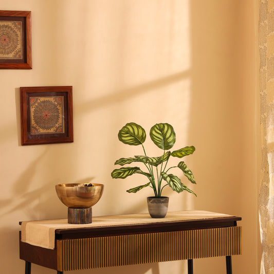 Artificial Pothos Plant – Without Pot (1.5 Feet, 12 Leaves, Set of 2)