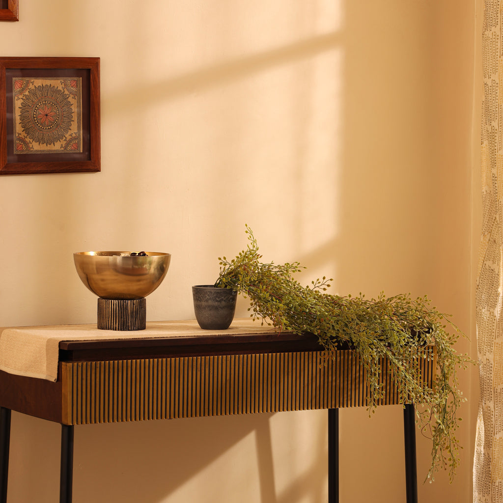 3 Feet Artificial Bush Hanging Plant With Pot - Luxe Faux Artificial Plant for Home and Office Decor for indoor and outdoor use