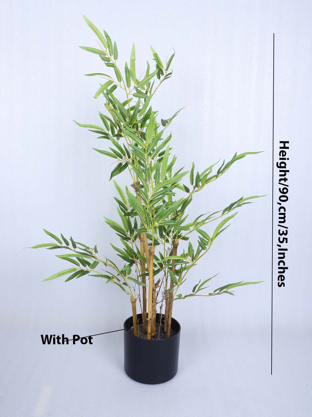 3 Feet Premium Artificial Bamboo Potted Plant - Premium Faux Plant for Home and Office Decor for indoor and outdoor use 