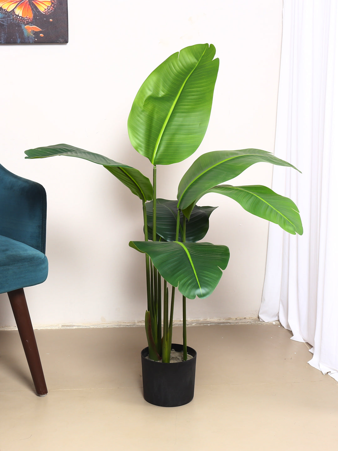 4 Feet Artificial Banana Plant with Pot- Luxe Faux Plant for Home and Interior Decor for indoor and outdoor use