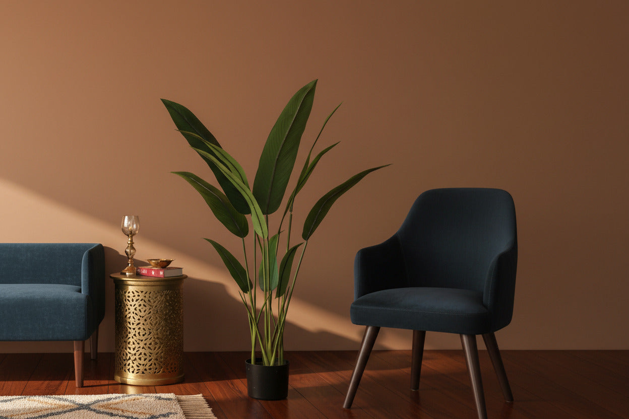 4 Feet Artificial Birds of Paradise Plant with Pot- Premium Faux Plant for Home and Interior Decor