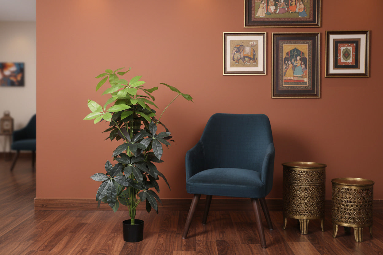 4 Feet Premium Artificial Pachira Plant with Pot - Premium Artificial Plant for Home and Interior Decor for indoor and outdoor use