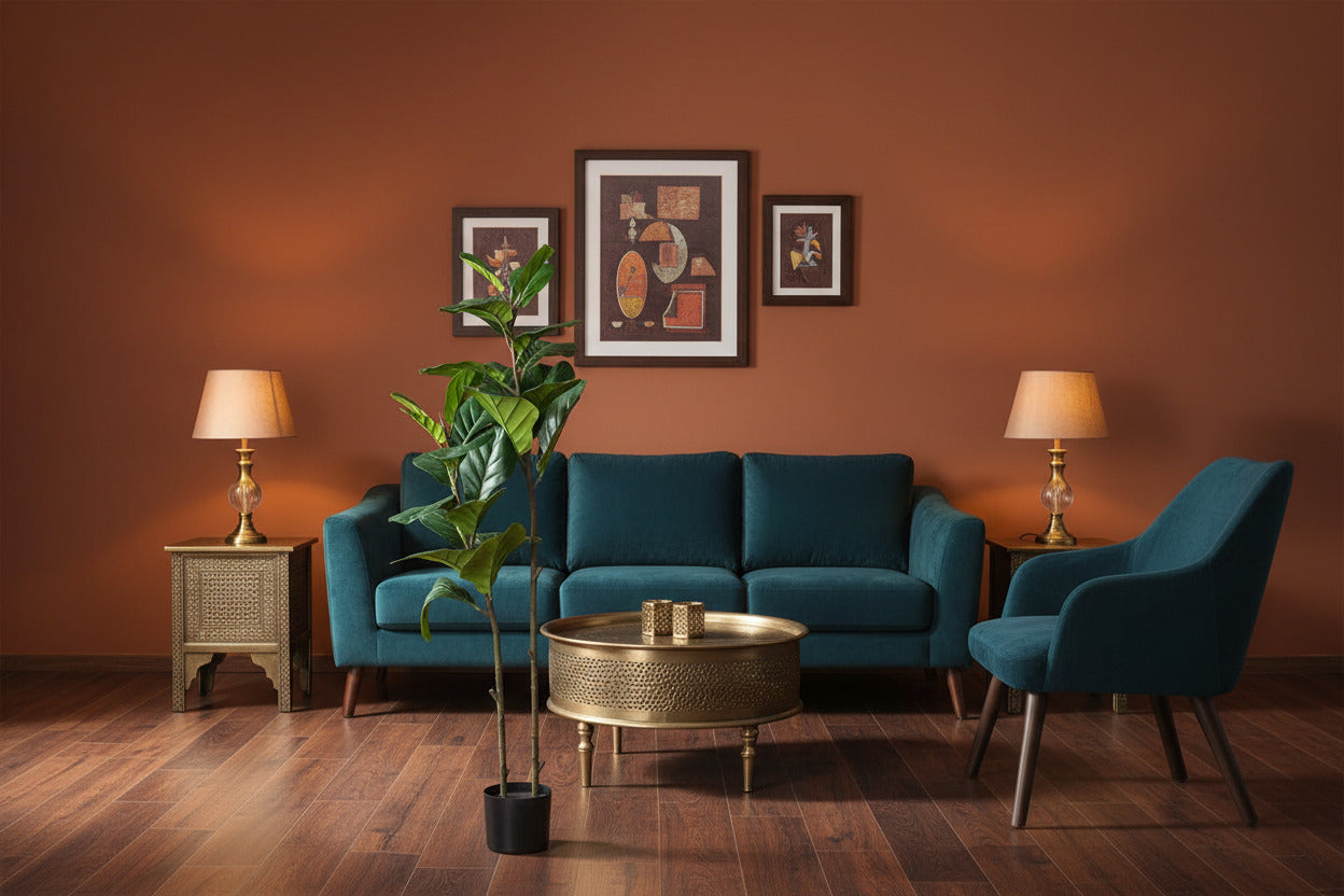 4 Feet Premium Faux Fiddle Leaf Fig Plant with Pot- Luxe Artificial Plant for Home and Office Decor for indoor and outdoor use