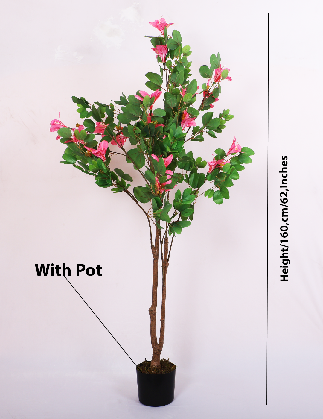 5.2 Feet Artificial Pink Magnolia Flower Plant with Pot- Artificial Plant for Home Decor for Indoor and outdoor use