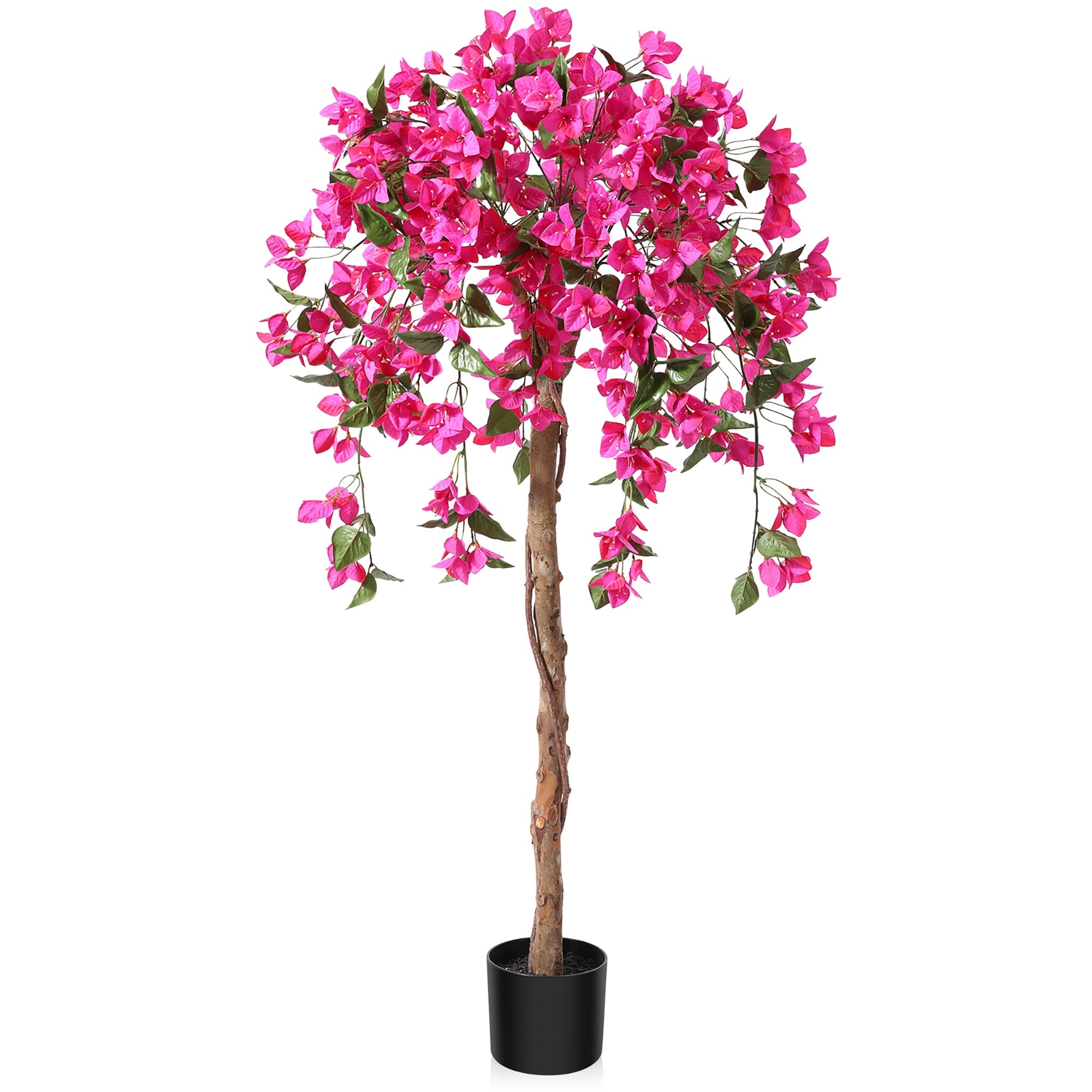 5 Feet Luxe Artificial Pink Bougainvillea Flower Potted Plant - Premium Artificial Plant for Home and Office Decor for indoor and outdoor use