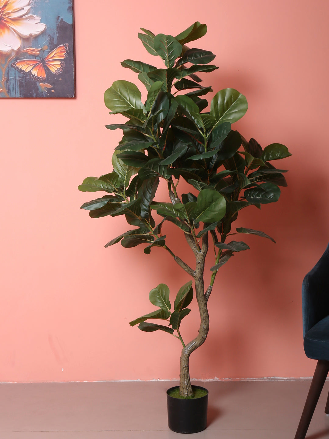 5 Feet Premium Artificial Fiddle Leaf Fig Plant with Pot - Premium Artificial Plant for Interior Decor for indoor and outdoor use