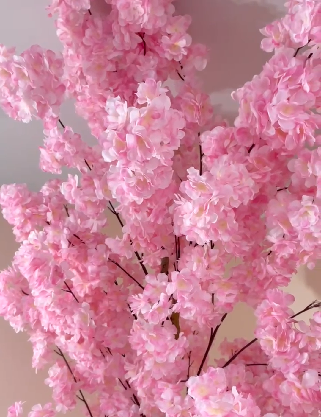 7.8 Feet Artificial Japanese Pink Cherry Blossom Flower Tree with Pot- Artificial Plant for Home Decor for outdoor and indoor use
