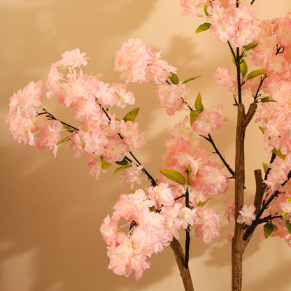Artificial Light Pink Cherry Blossom Tree for Home Décor – Realistic Indoor Plant (With Pot, 130 cm)