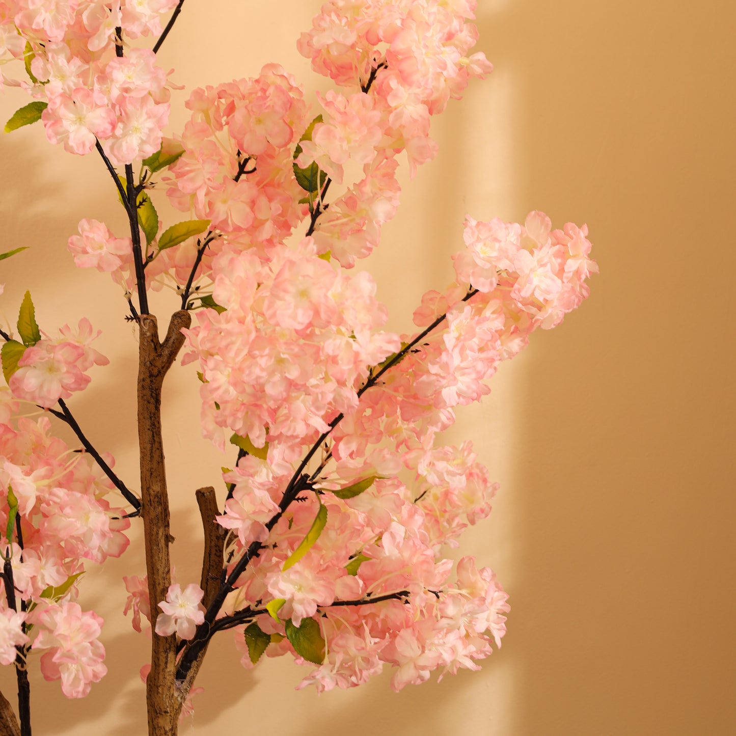 Artificial Light Pink Cherry Blossom Tree for Home Décor – Realistic Indoor Plant (With Pot, 130 cm)