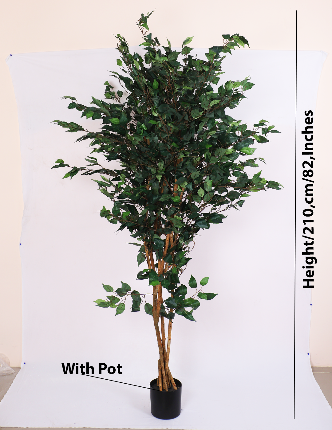 Artificial Faux 7 feet Ficus Plant with pot  
