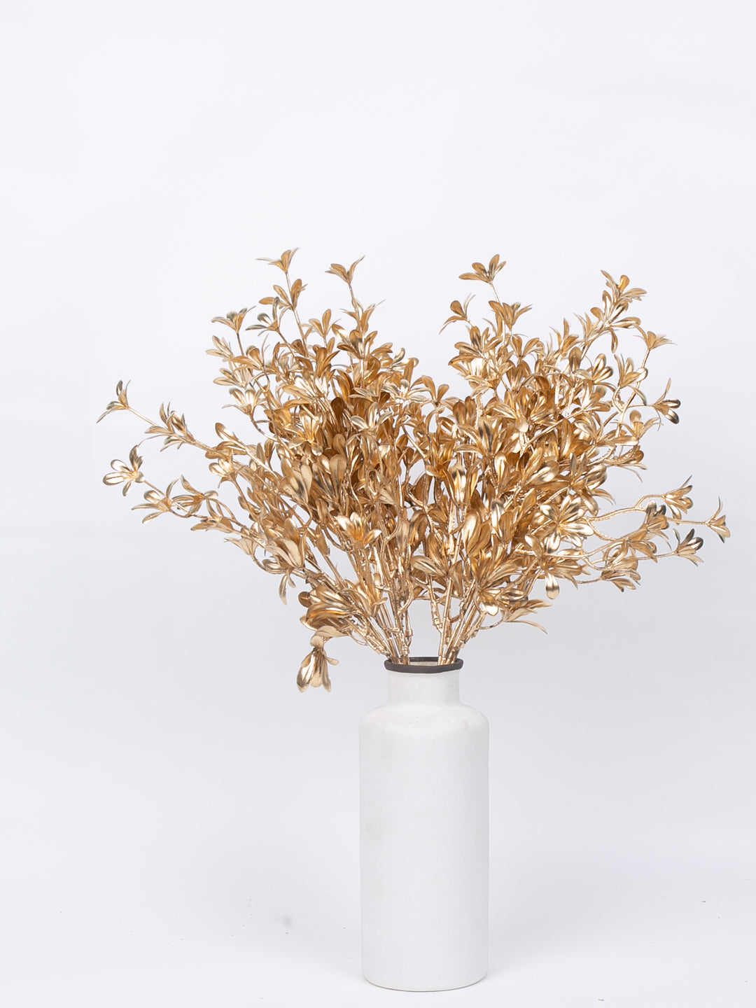 Artificial Golden Metallic Mini Flowers Bouquet- Set of 3- Premium Metallic Flowers for Home and Interior Decor for indoor and outdoor use 