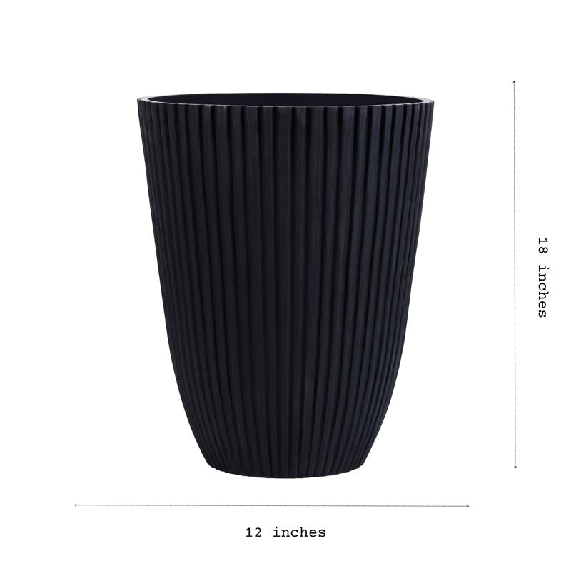 Ribbed Charcoal Planter (1.25 Feet)