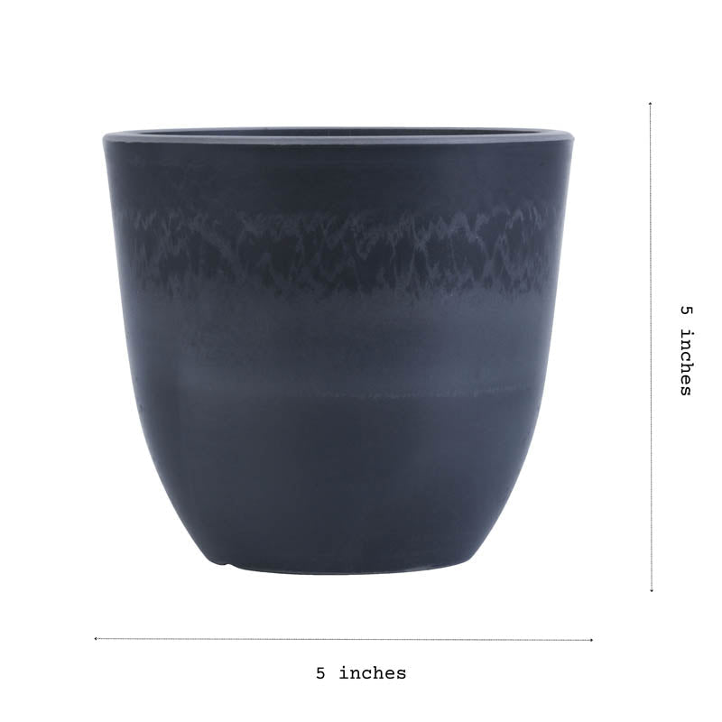 Set of 4 Slate Grey FRP Pots (0.5 Feet)