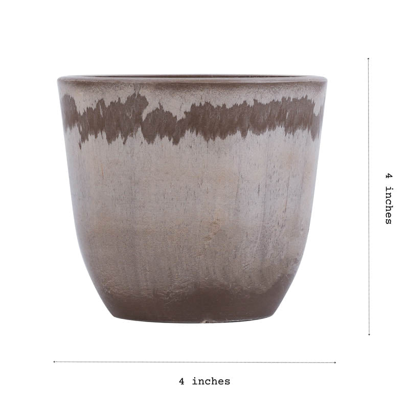 Set of 6 Taupe FRP Pots (0.5 Feet)