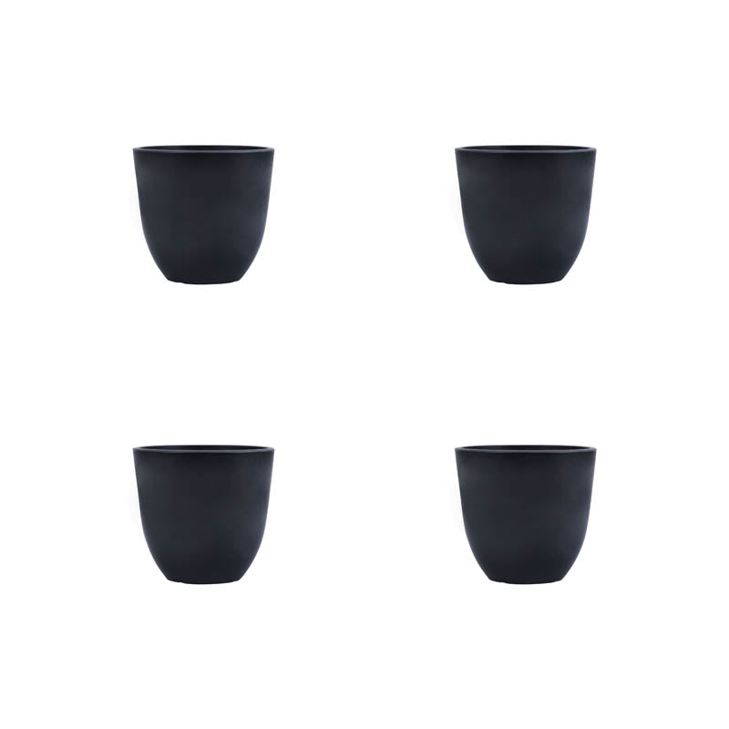 Set of 4 Black FRP Pots (0.5 Feet)
