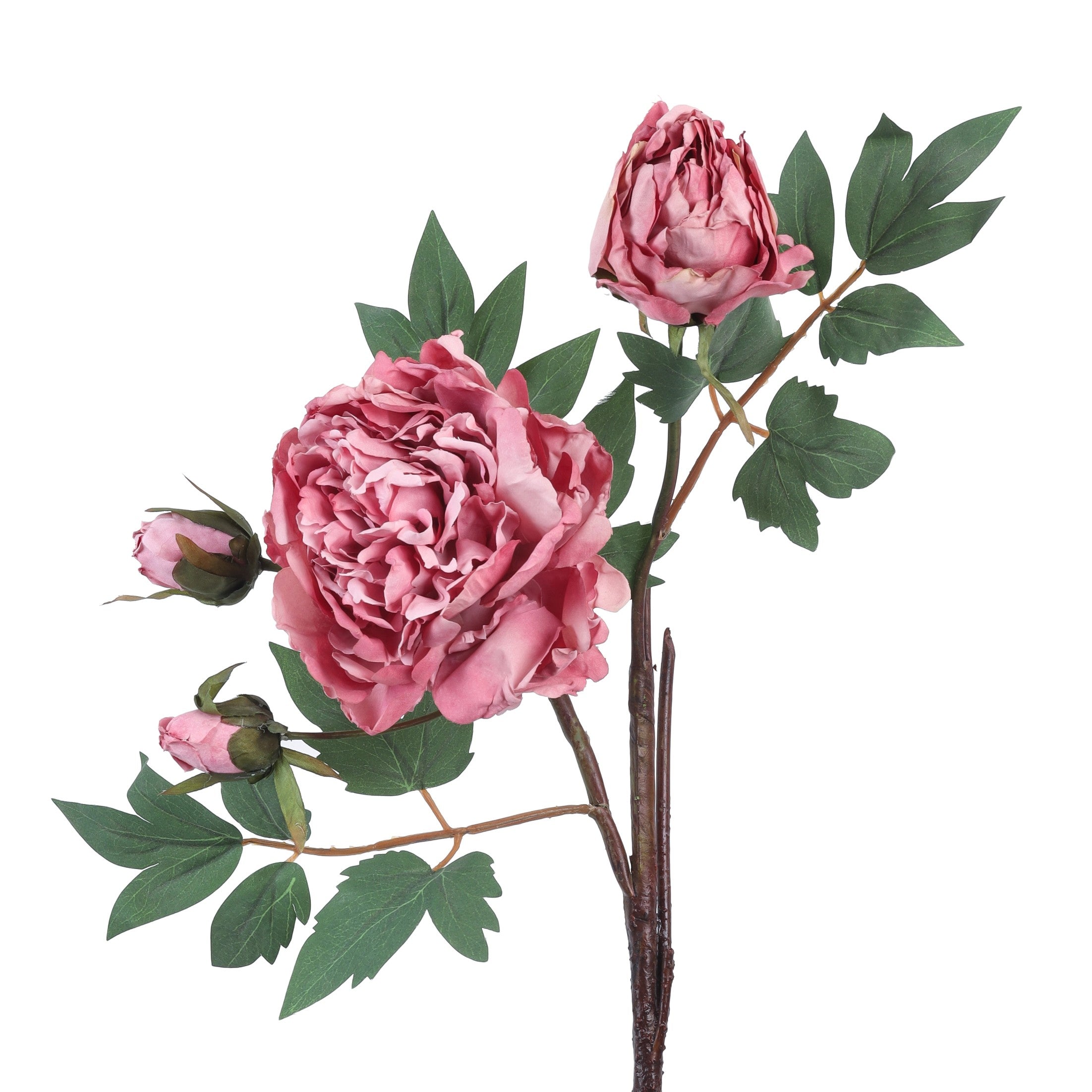 1 Foot Artificial Purple Peony Flower Spray- Premium Faux Flowers for Home Decor