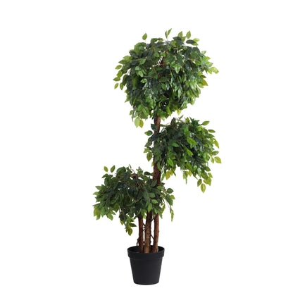 Artificial Green Ficus Bonsai for Home Décor – Realistic Indoor Plant (With Pot, 5.5 Feet)