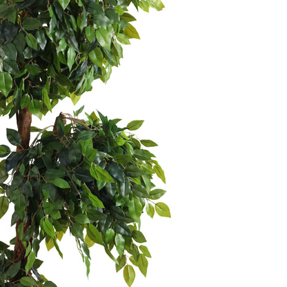 Artificial Green Ficus Bonsai for Home Décor – Realistic Indoor Plant (With Pot, 5.5 Feet)