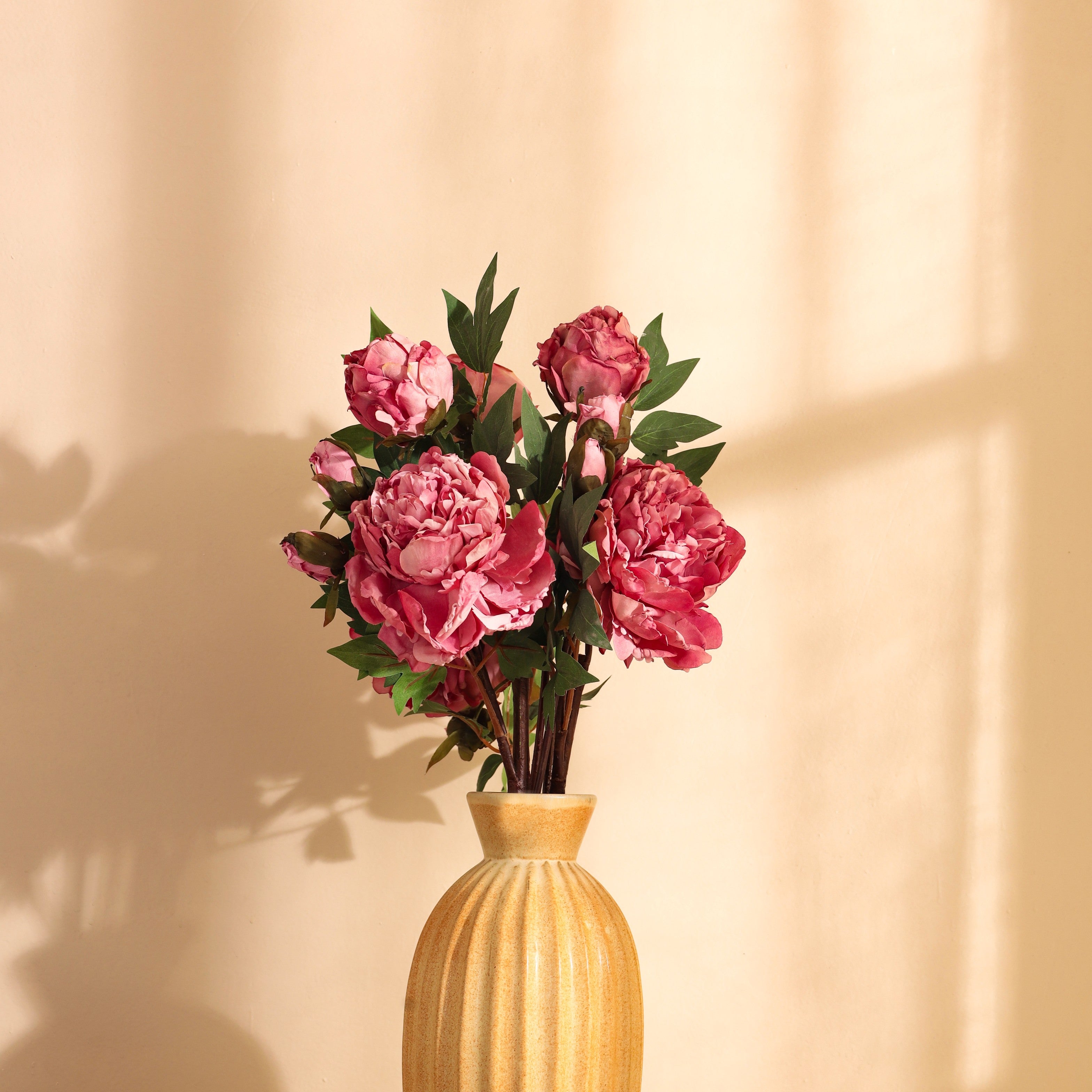 1 Foot Artificial Purple Peony Flower Spray- Premium Faux Flowers for Home Decor