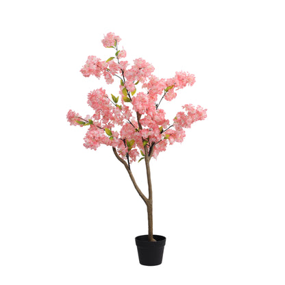 Artificial Dark Pink Cherry Blossom Tree for Home Décor – Realistic Indoor Plant (With Pot, 130 cm)