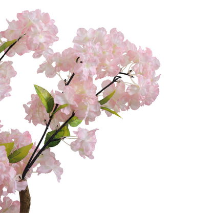 Artificial Light Pink Cherry Blossom Tree for Home Décor – Realistic Indoor Plant (With Pot, 130 cm)