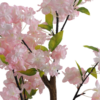 Artificial Light Pink Cherry Blossom Tree for Home Décor – Realistic Indoor Plant (With Pot, 130 cm)