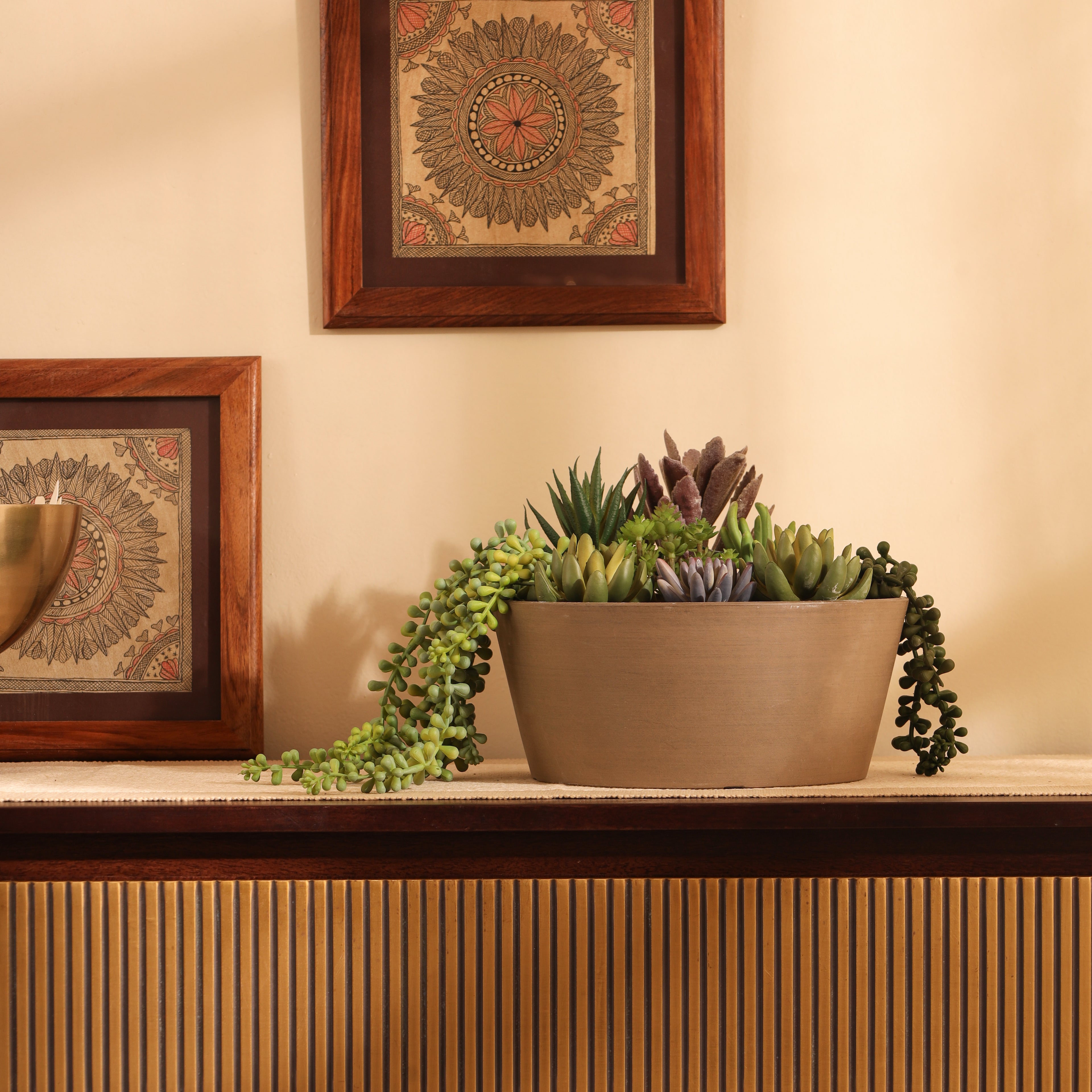 Taupe Succulents, Plants and Bonsai Tray Planter