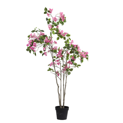 Artificial Bougainvillea Plant for Home Décor – Realistic Indoor Plant (With Pot, 5 Feet)