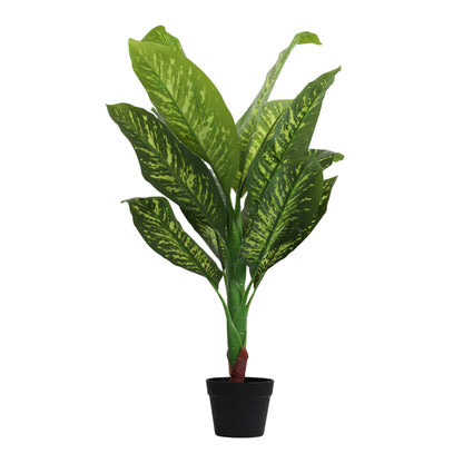 Artificial Dieffenbachia Plant for Home Décor – Realistic Indoor Plant (With Pot, 3 Feet)