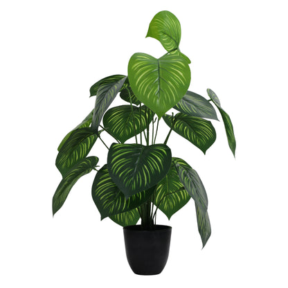 Artificial Potted Money Plant for Home Décor – Realistic Indoor Plant (With Pot, 2 Feet, 18 Leaves)