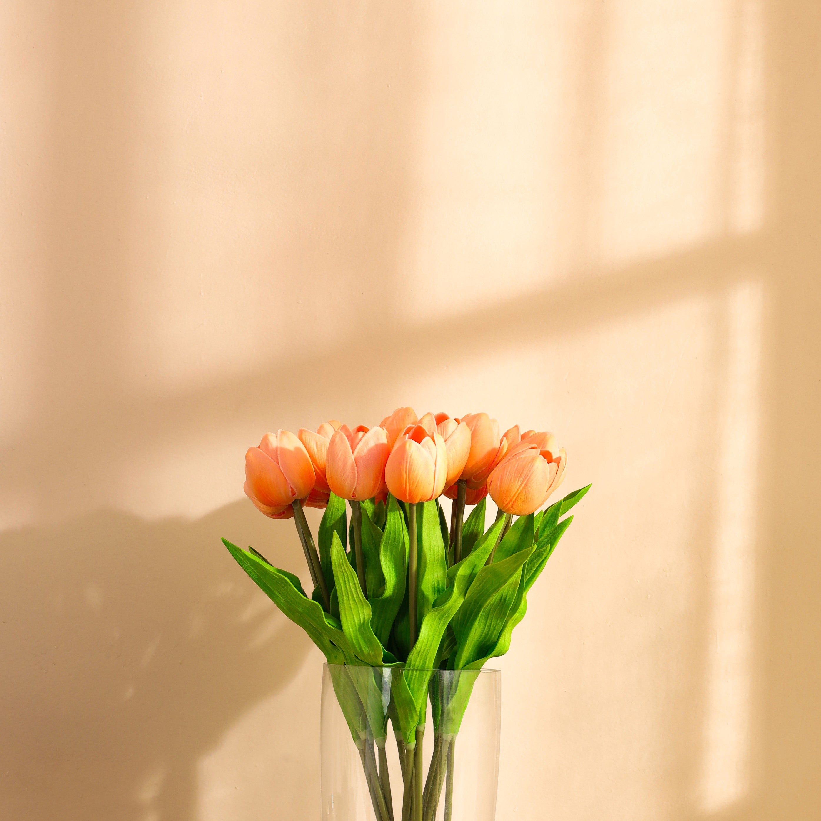 Luxe 1.5 Feet Beige Artificial Tulip Flower Sticks Set of 5- Artificial Flowers for Home and Office Decor