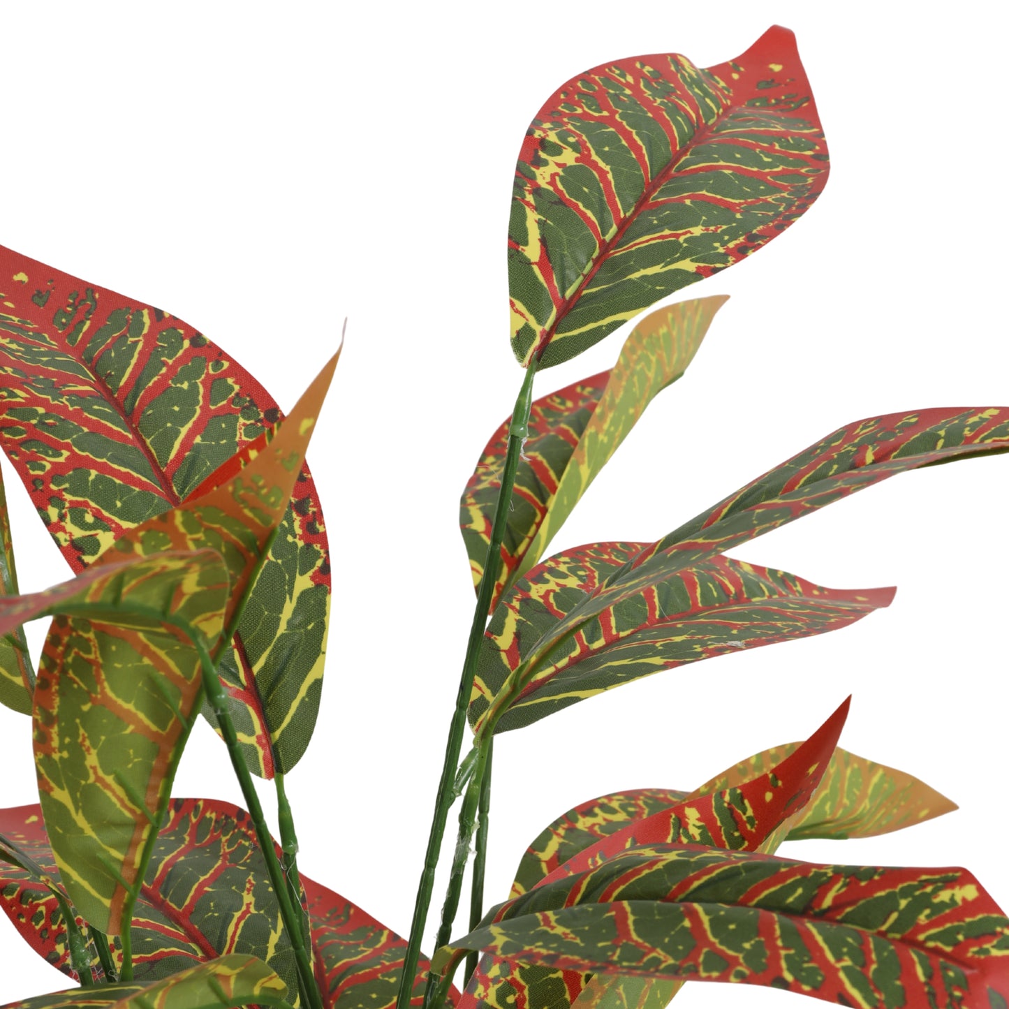 Artificial Potted Multicolored Croton Plant for Home Décor – Realistic Indoor Plant (With Pot, 2 Feet, 26 Leaves)