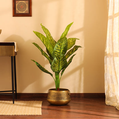 Artificial Dieffenbachia Plant for Home Décor – Realistic Indoor Plant (With Pot, 3 Feet)