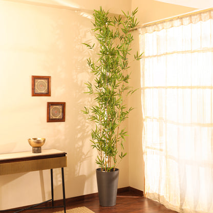 Artificial Bamboo Plant - Set of 5 Sticks – With Pot (8 Feet)