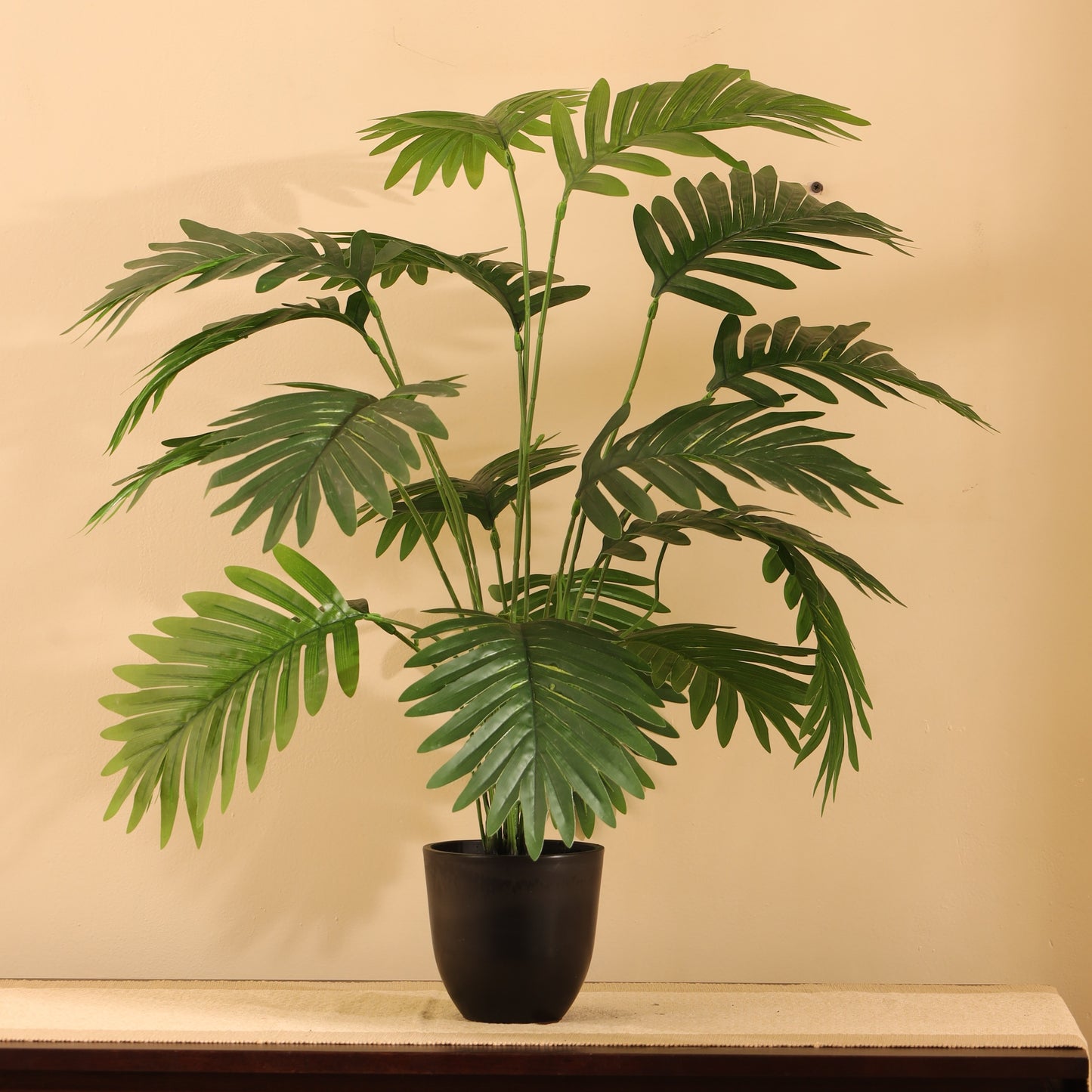Artificial Potted Areca Palm Plant for Home Décor – Realistic Indoor Plant (With Pot, 2 Feet, 18 Leaves)