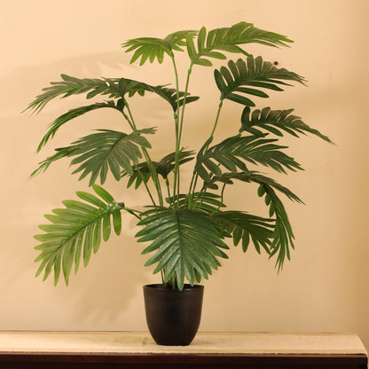 Artificial Potted Areca Palm Plant for Home Décor – Realistic Indoor Plant (With Pot, 2 Feet, 18 Leaves)