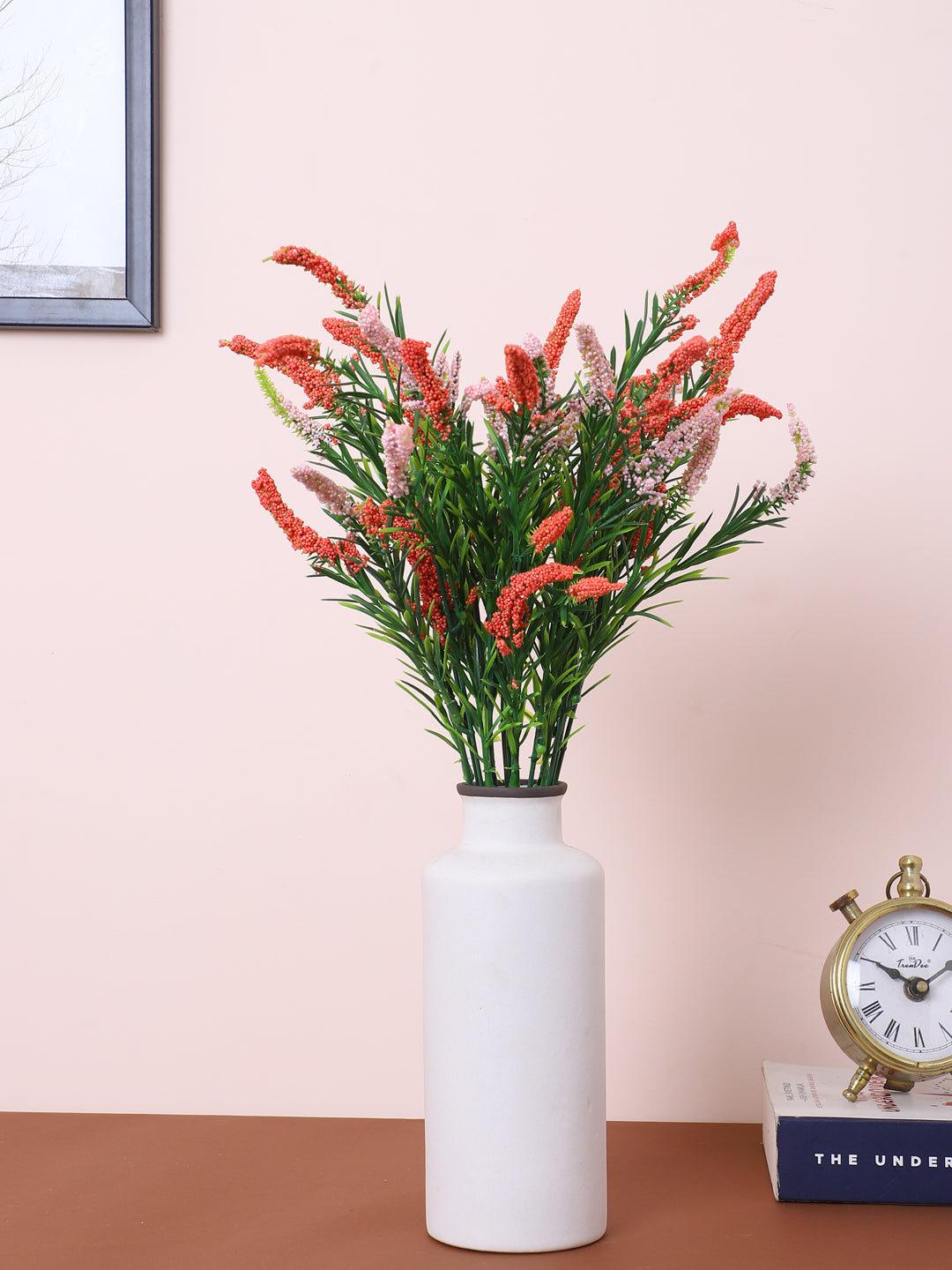 1 Foot Luxe Artificial Pink Hogla Flower Bouquets without Vase- Pack of 3- Faux Artificial Flowers for Home and Interior Decor