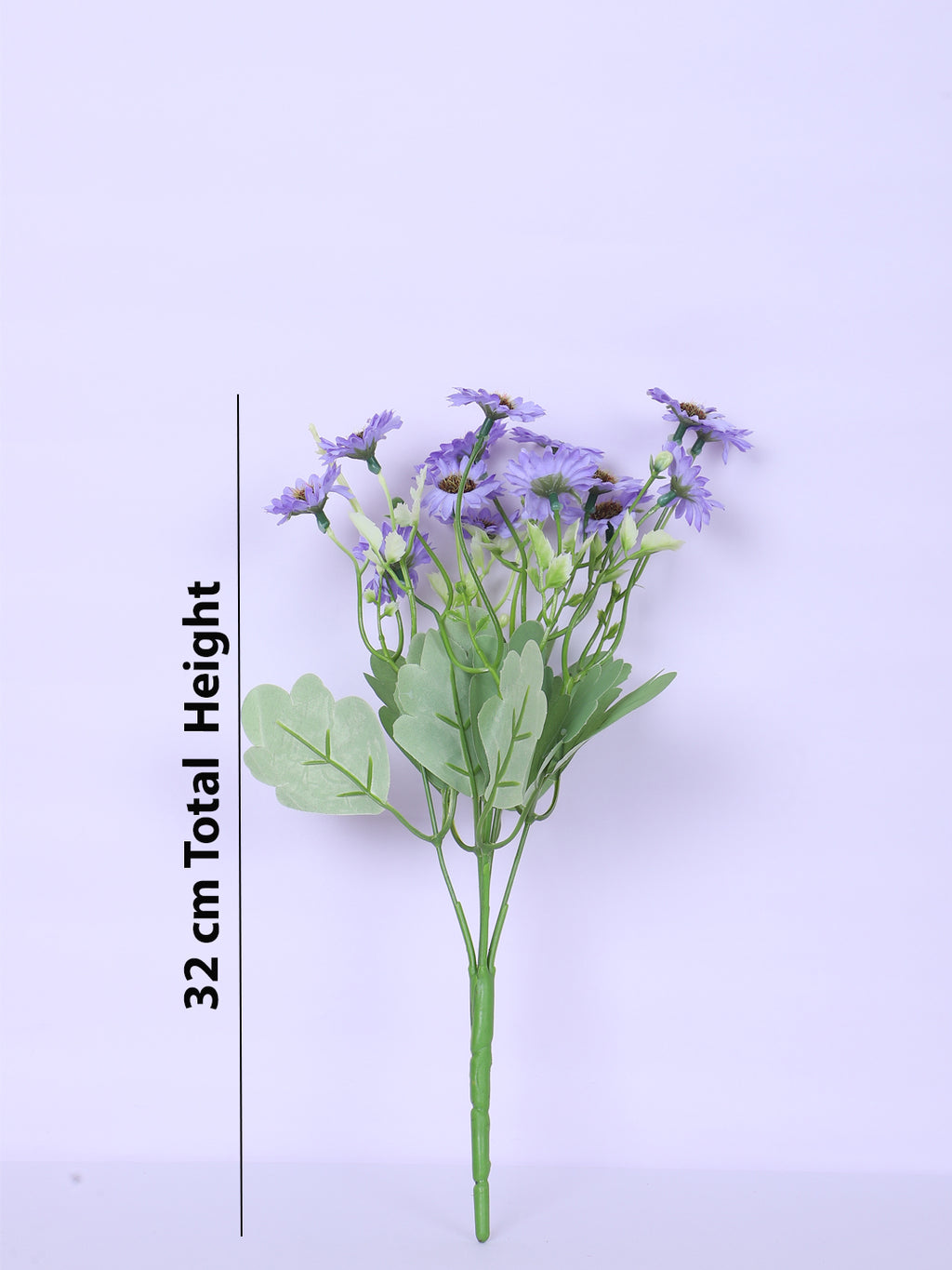 1 Foot Premium Artificial Blue Daisy Flower Bouquets without Vase -Pack of 3- Faux Flowers for Home and Interior Decor