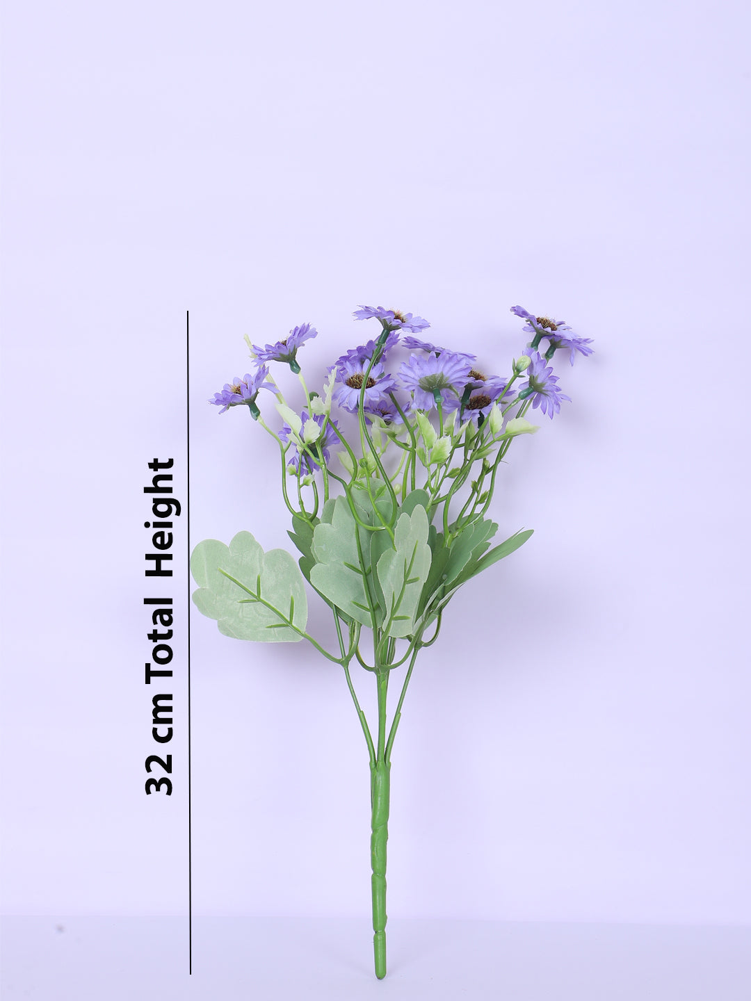 1 Foot Premium Artificial Blue Daisy Flower Bouquets without Vase -Pack of 3- Faux Flowers for Home and Interior Decor