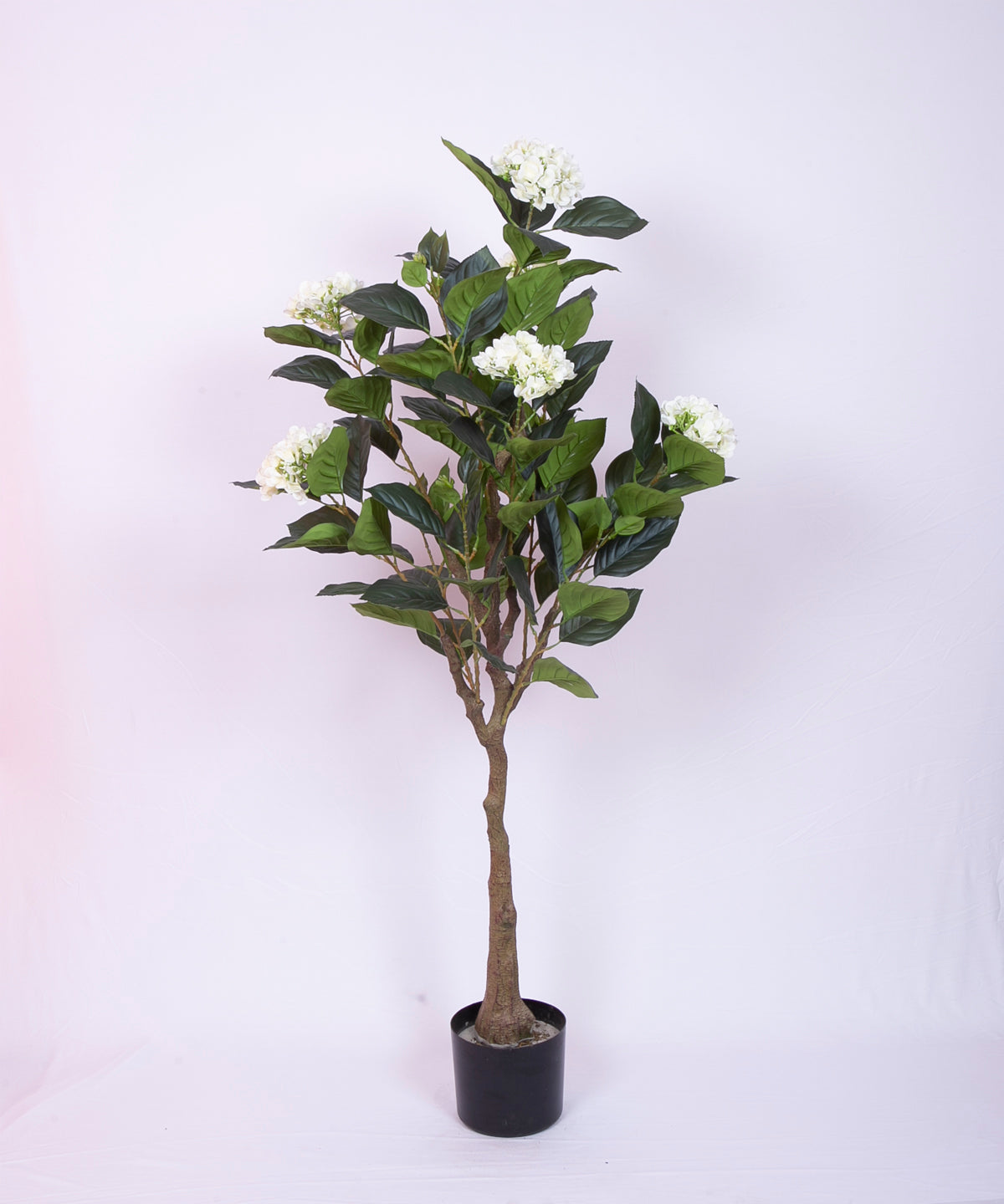 Premium 4.4 Feet AArtificial Hydrangea White Flower Plant with Pot- Luxe Faux Plant for Home and Interior Decor for indoor and outdoor decor